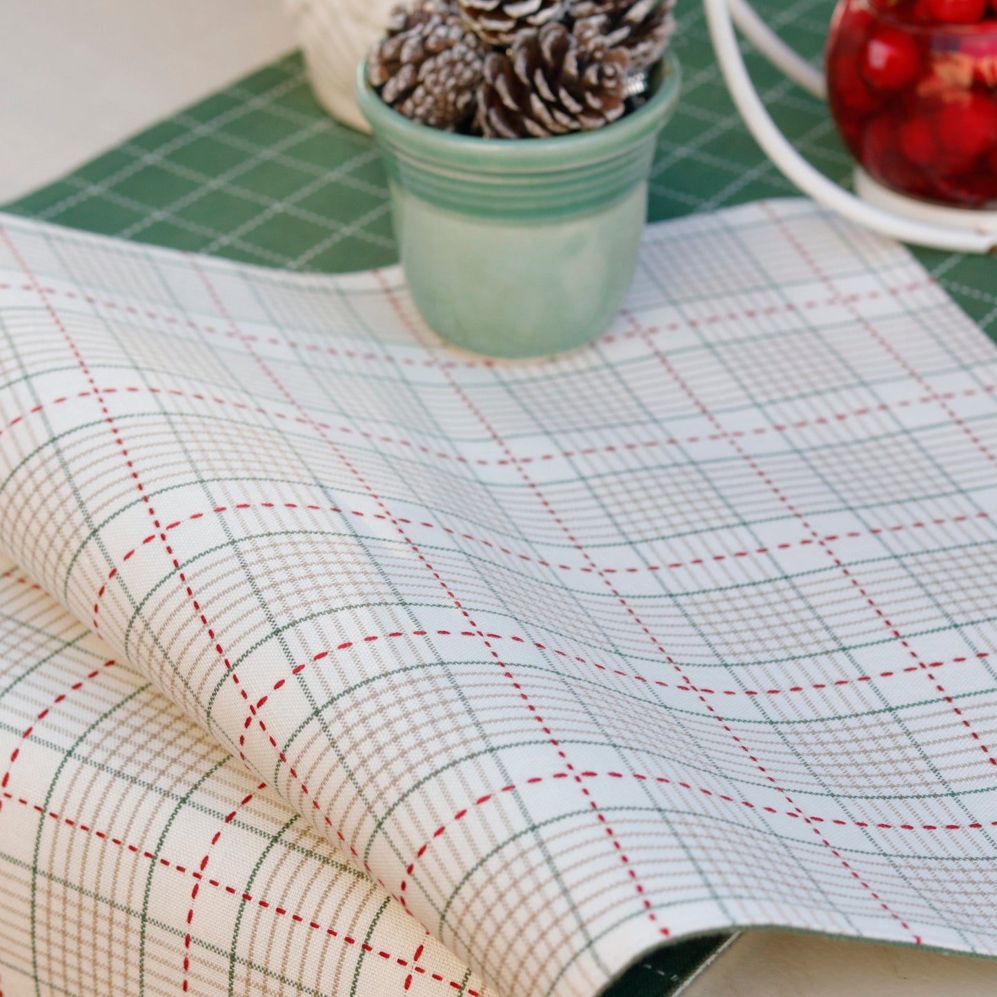 Green Grid Table Runner