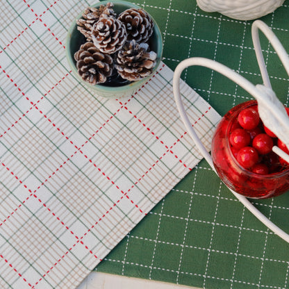 Green Grid Table Runner