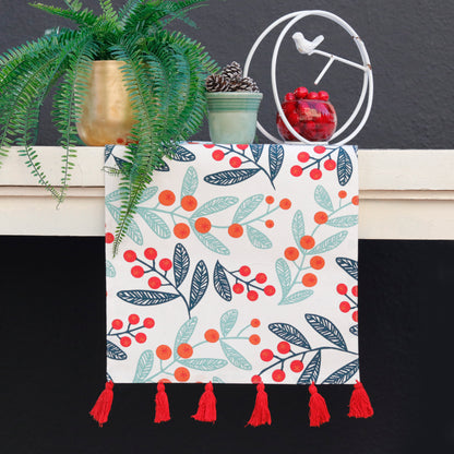 Berry Bliss with Tassels Table Runner