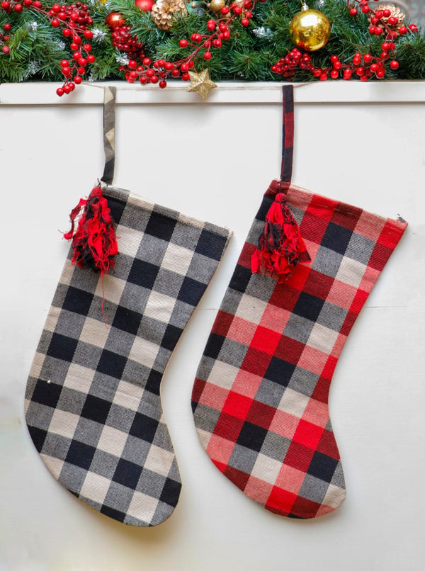 Buffalo Plaid Christmas Stockings (Set of 2) – Holiday Home Decor
