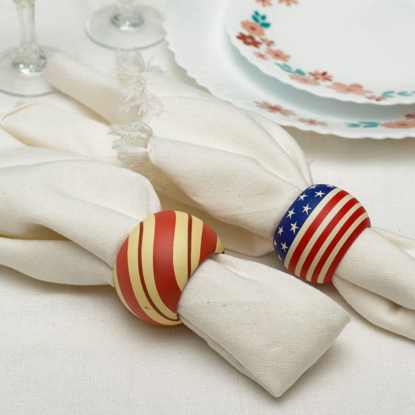 Patriotic Napkin Rings (Set of 2) – American Flag Inspired