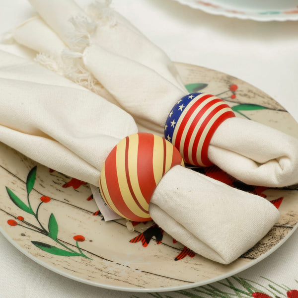 Patriotic Napkin Rings (Set of 2) – American Flag Inspired