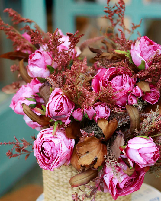 Silk Pink Organza Roses