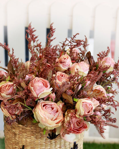 Silk Peach Organza Roses