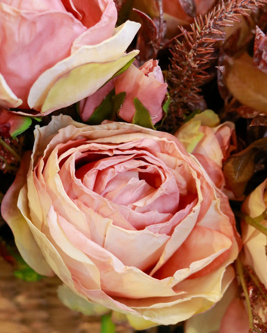Silk Peach Organza Roses