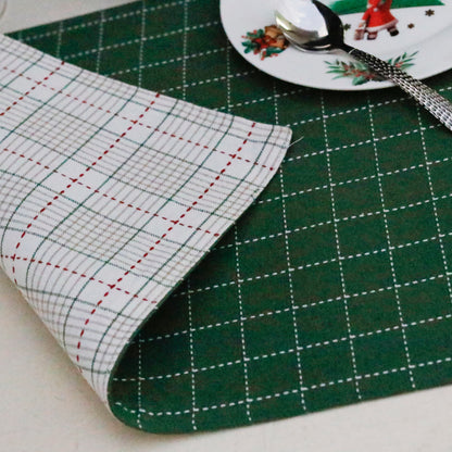 Green Grid Placemats (Set of 2 Placemats)